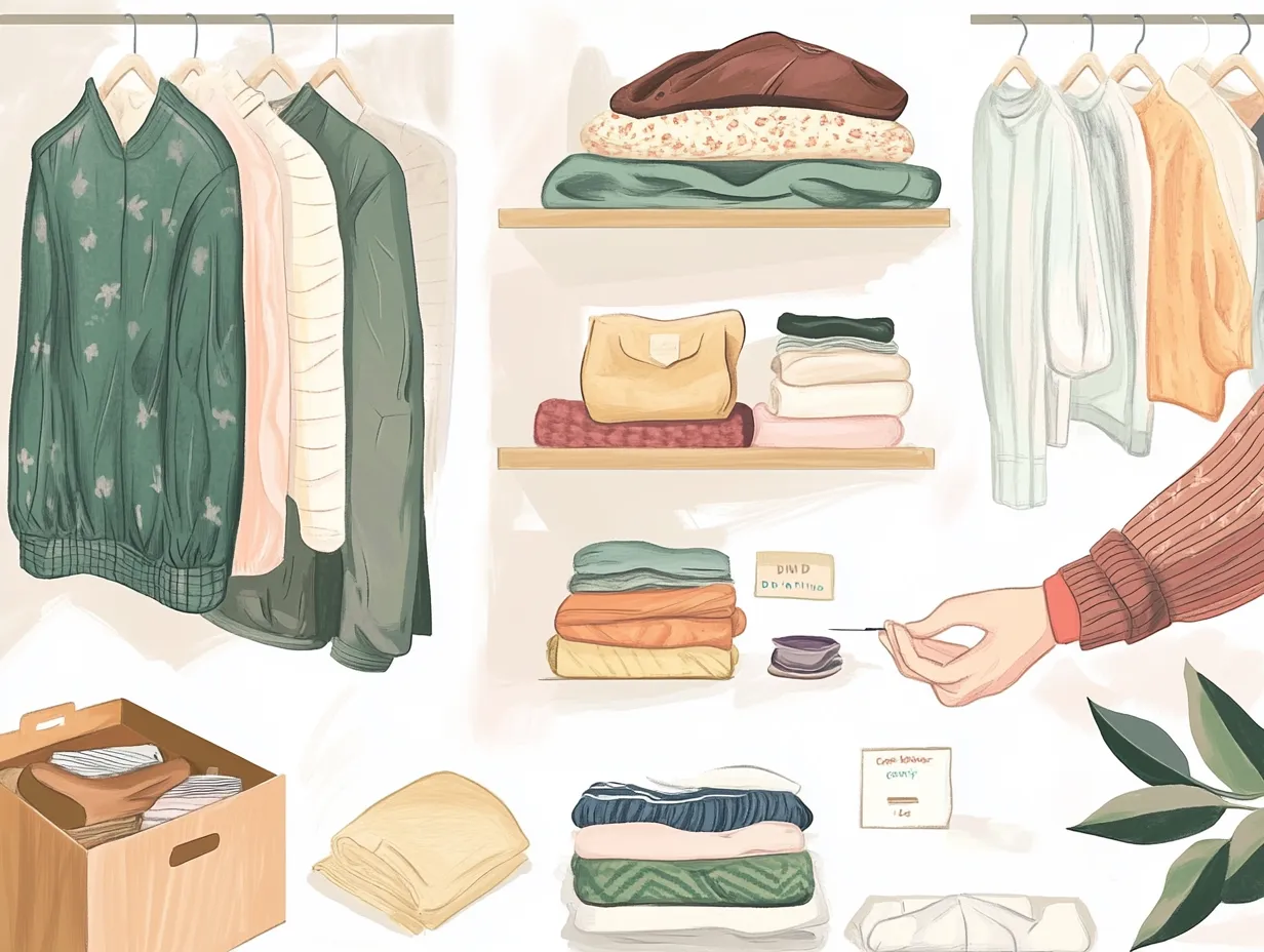 Illustration eines nachhaltigen Kleiderschranks