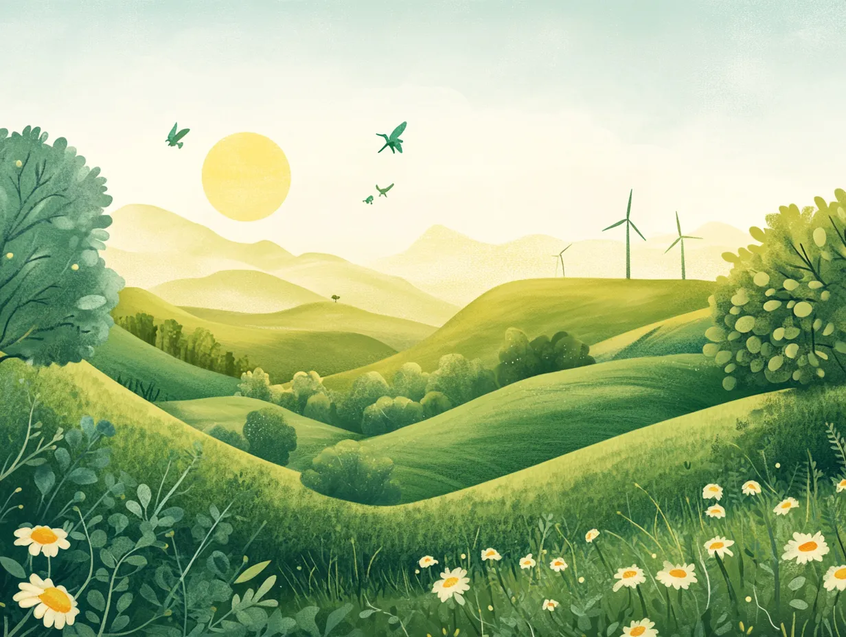 Grüne Landschaft als Symbol für nachhaltiges Leben