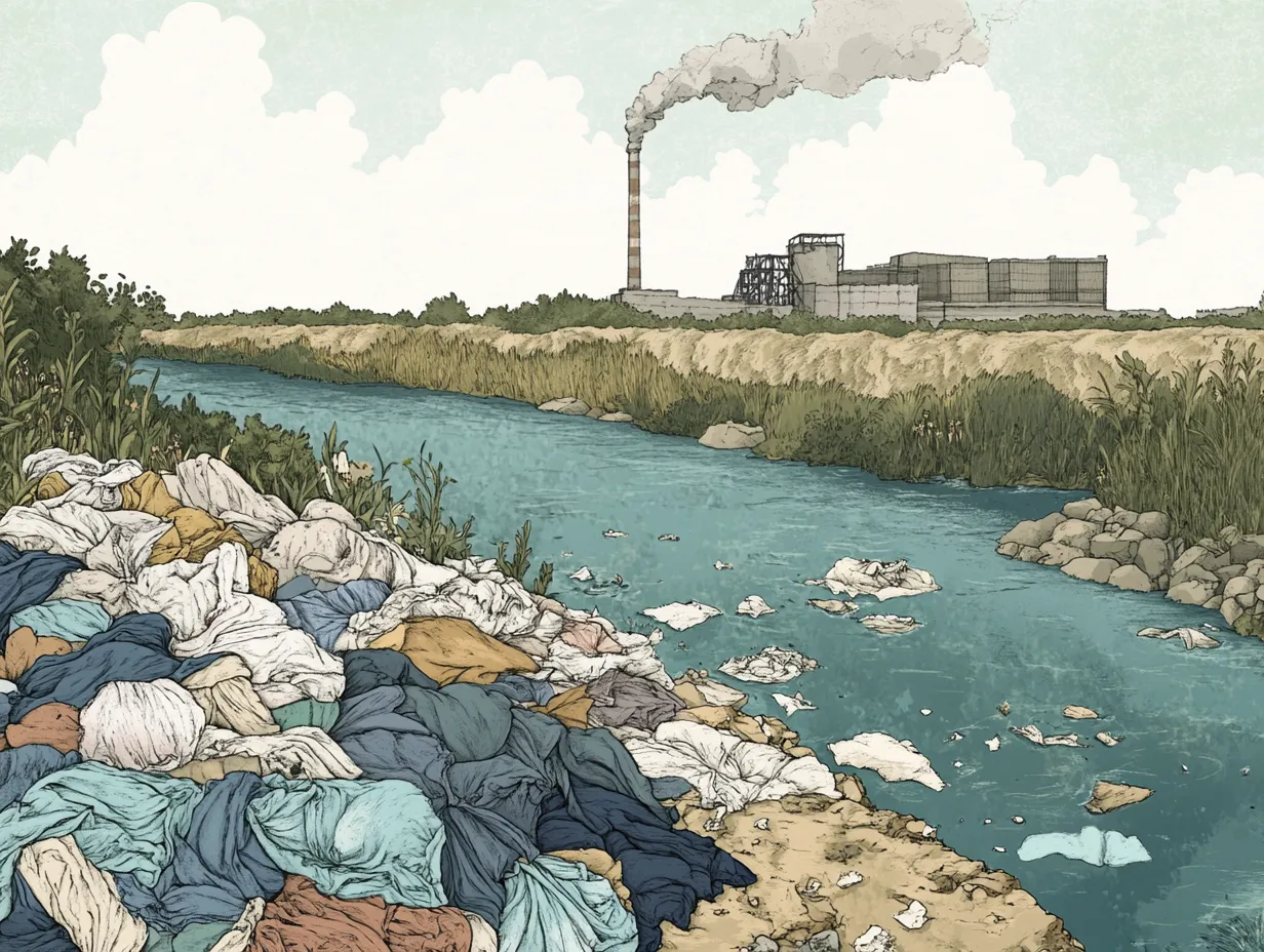 Illustration der Umweltauswirkungen der konventionellen Modeindustrie